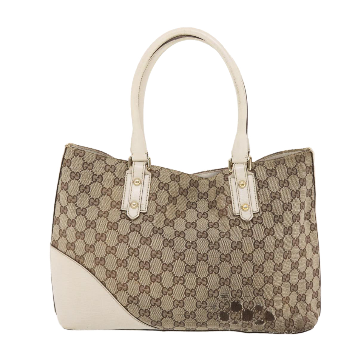 GUCCI GG Canvas Sherry Line Shoulder Bag Beige White 137385 Auth 49887 - 0