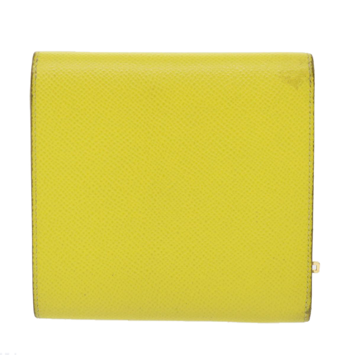 HERMES Click 12 Wallet Leather Yellow Auth 49893