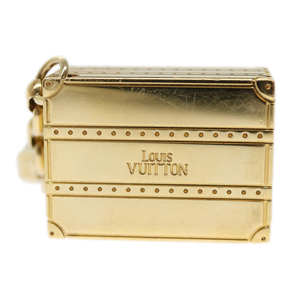 LOUIS VUITTON Porte Cles Trunk Key Holder Gold Tone M66458 LV Auth 49926