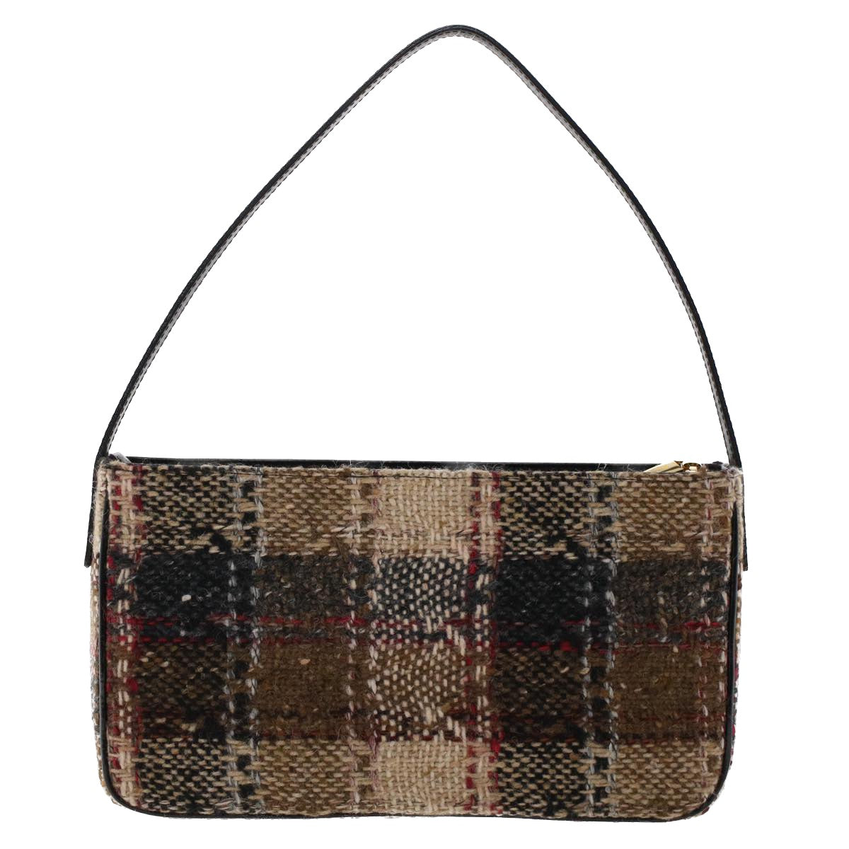 BURBERRY Nova Check Hand Bag Wool Beige Auth 49934 - 0