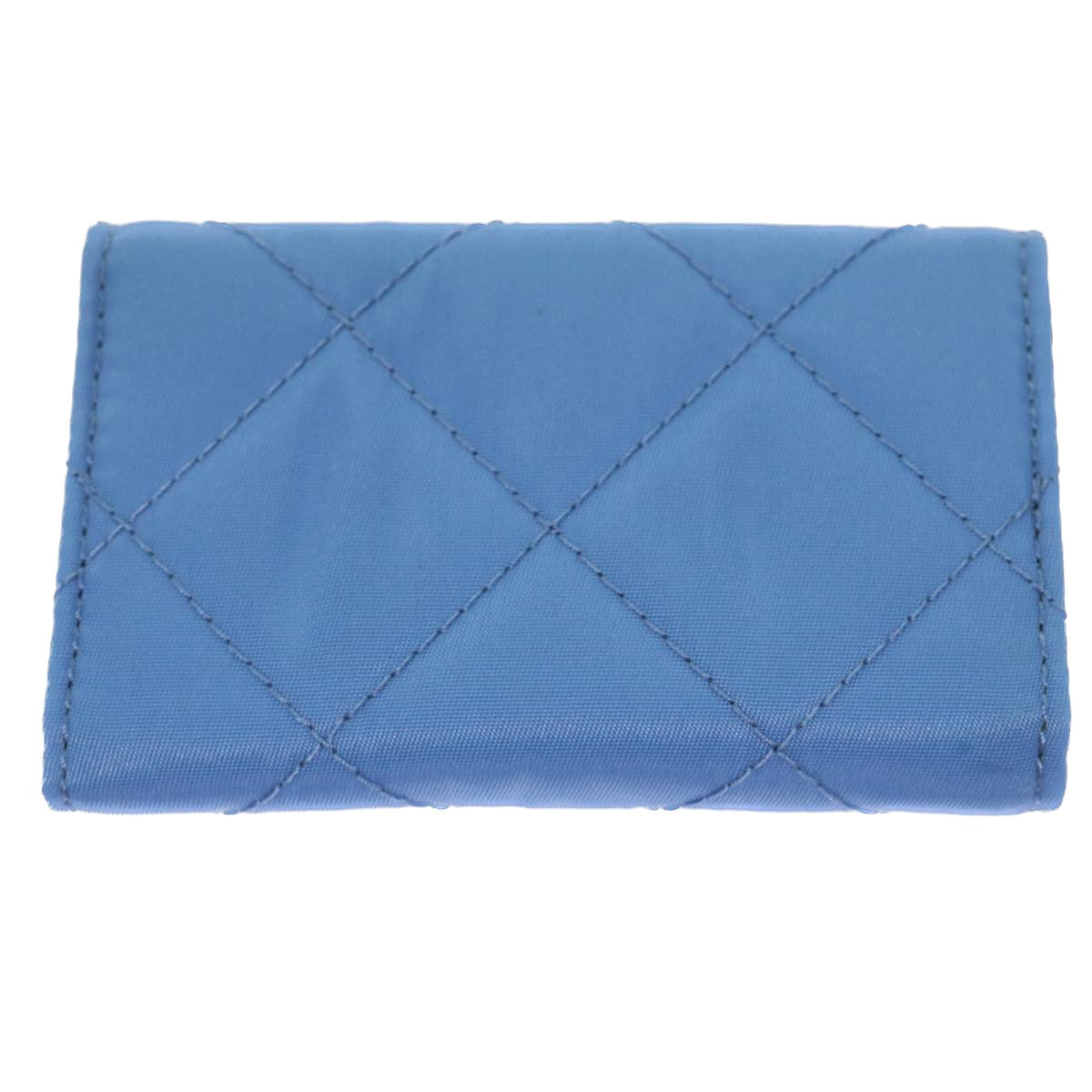 PRADA Key Case Nylon Turquoise Blue Auth 49955A - 0