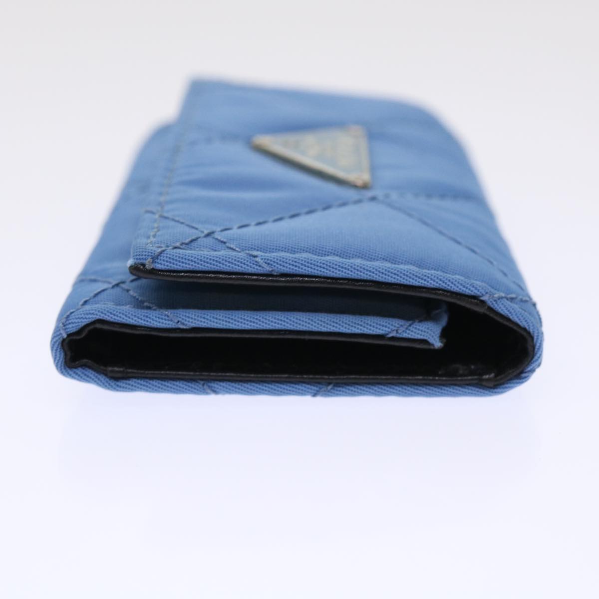PRADA Key Case Nylon Turquoise Blue Auth 49955A