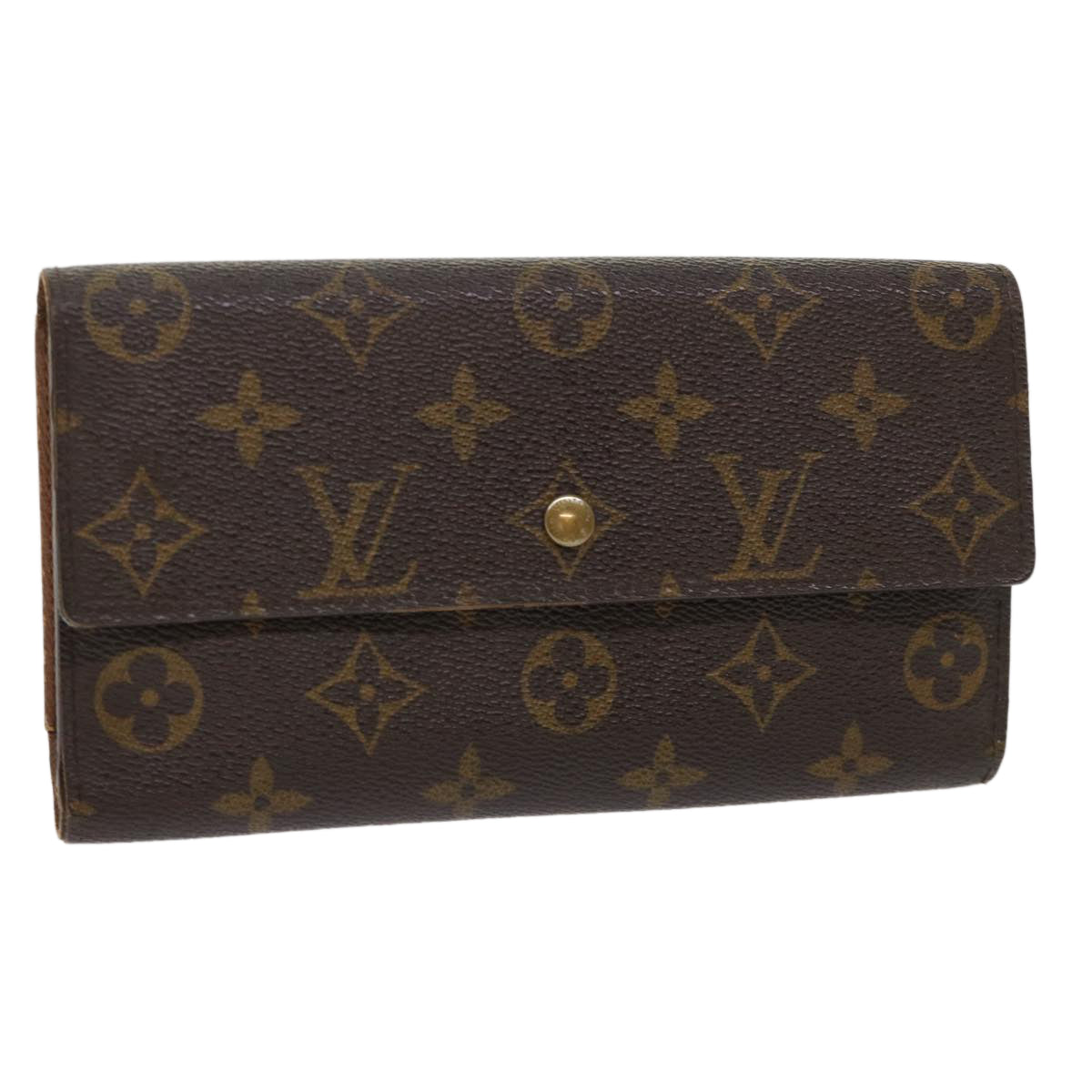 LOUIS VUITTON Monogram Portefeuille International Long Wallet M61217 Auth 49971