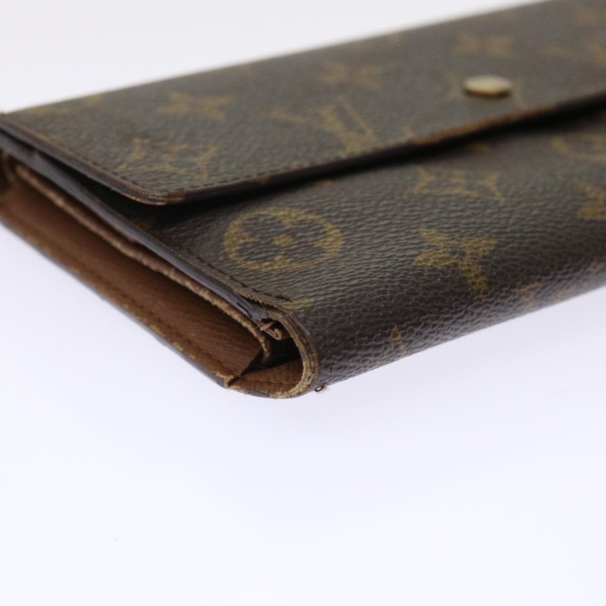 LOUIS VUITTON Monogram Portefeuille International Long Wallet M61217 Auth 49971