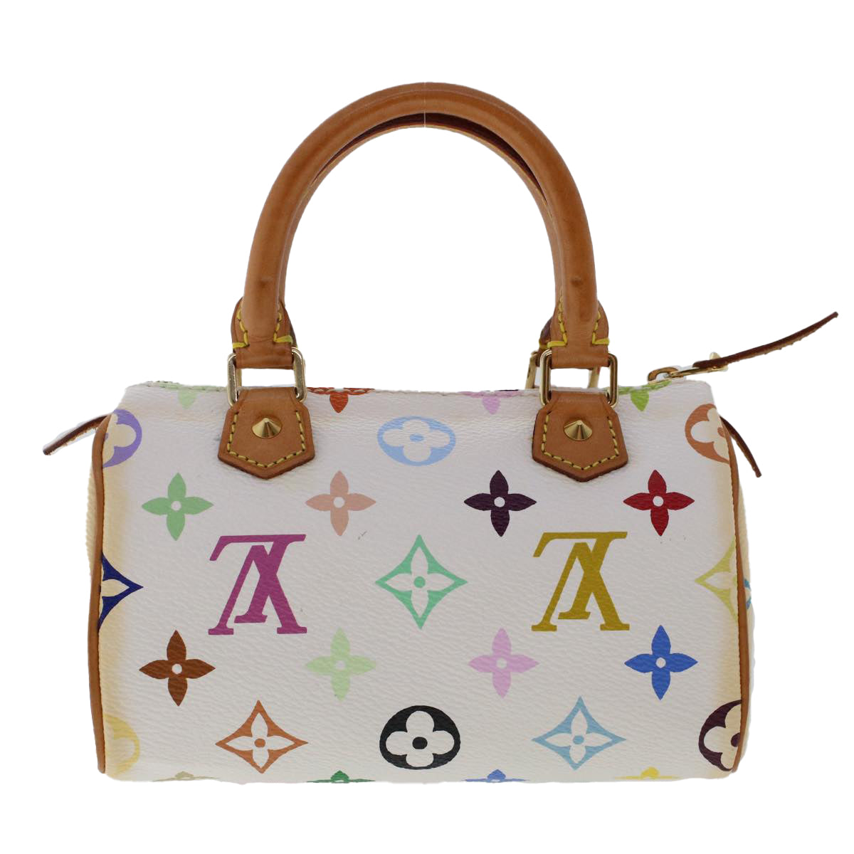 LOUIS VUITTON Monogram Multicolor Mini Speedy Hand Bag White M92645 Auth 49983 - 0