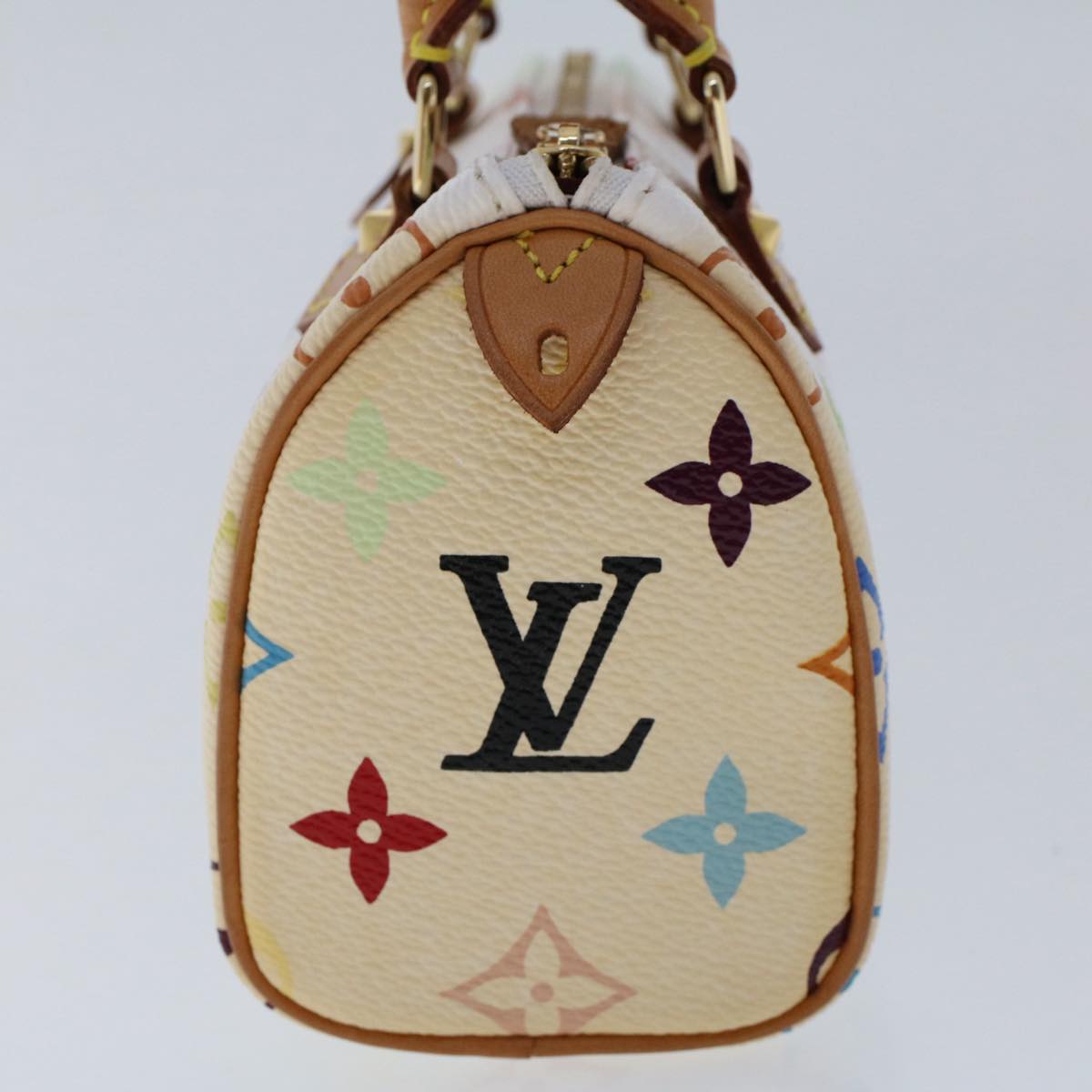 LOUIS VUITTON Monogram Multicolor Mini Speedy Hand Bag White M92645 Auth 49983