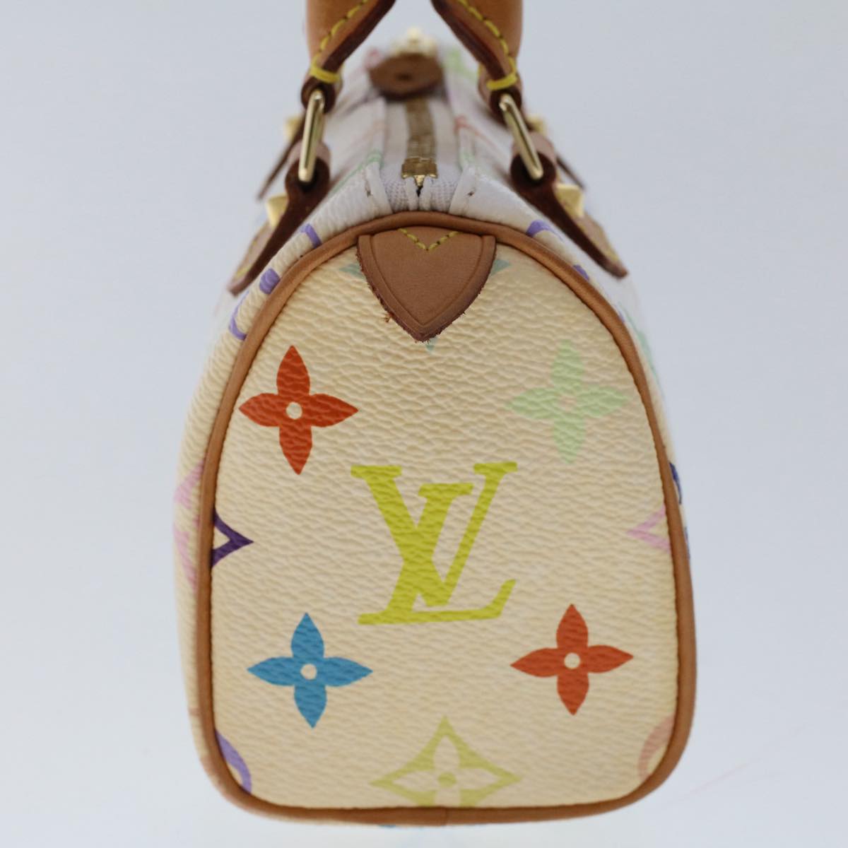 LOUIS VUITTON Monogram Multicolor Mini Speedy Hand Bag White M92645 Auth 49983