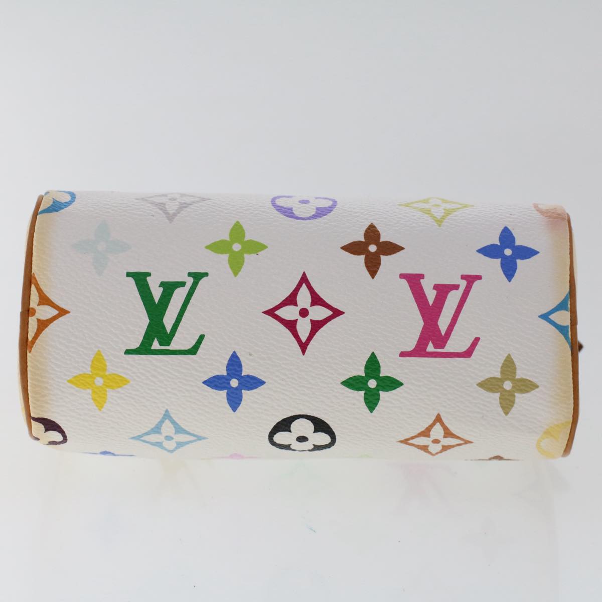 LOUIS VUITTON Monogram Multicolor Mini Speedy Hand Bag White M92645 Auth 49983