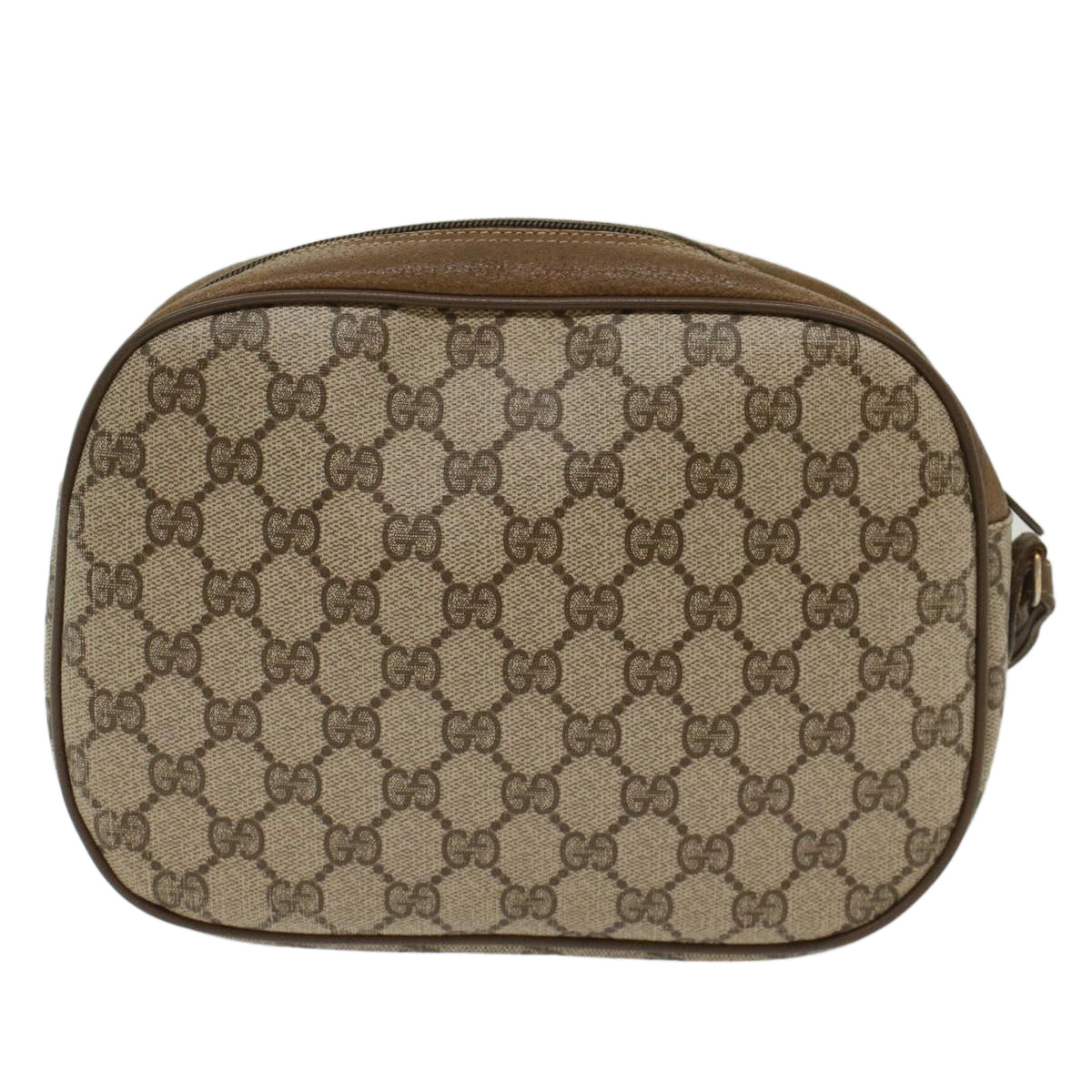 GUCCI GG Canvas Web Sherry Line Clutch Bag Beige Red 89•01•034 Auth 49988 - 0