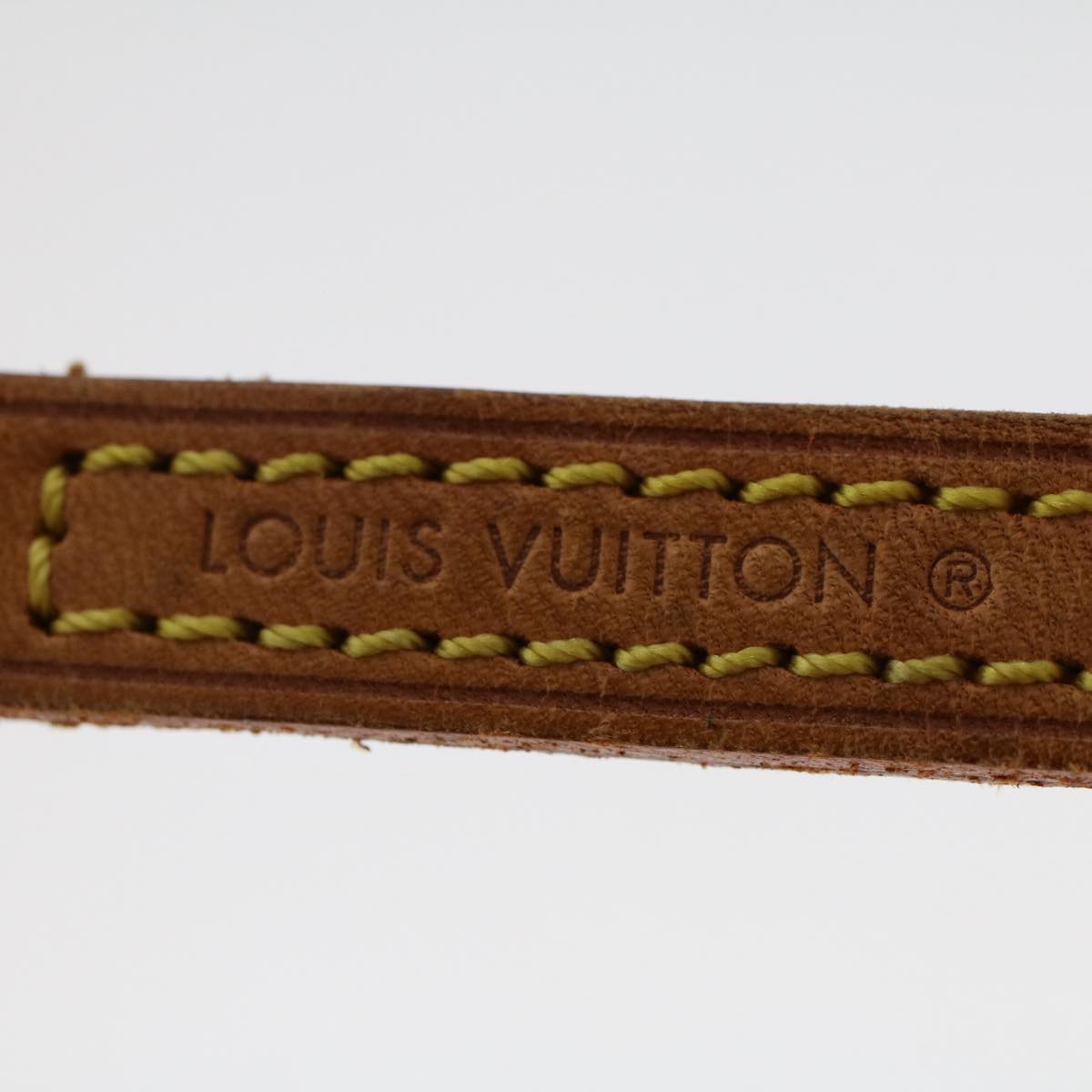 LOUIS VUITTON Shoulder Strap Leather 44.5"" Beige LV Auth 50013