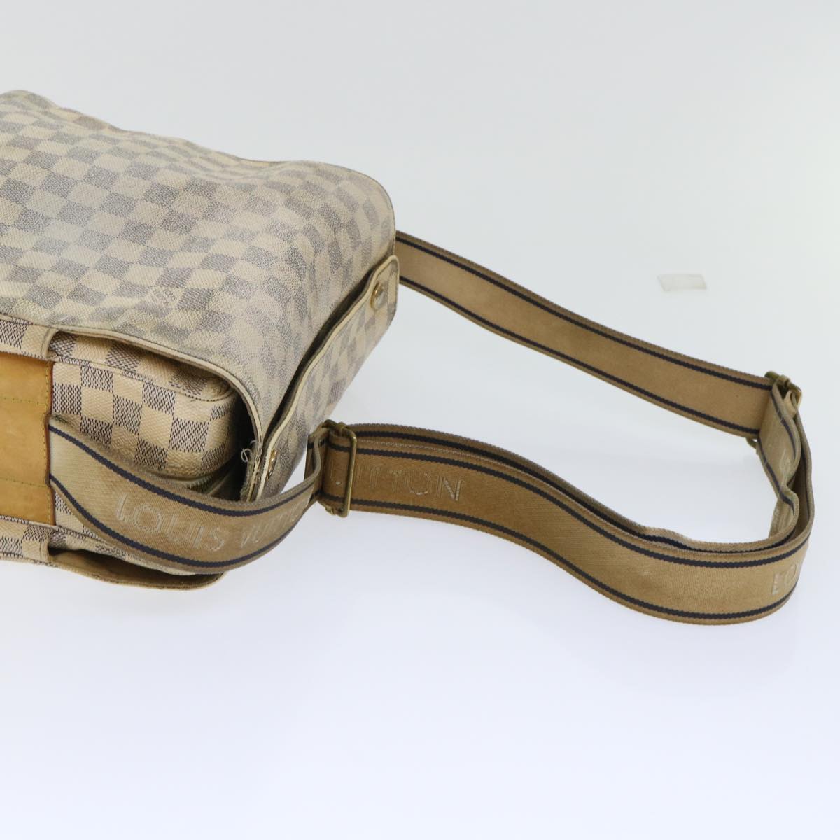 LOUIS VUITTON Damier Azur Naviglio Shoulder Bag N51189 LV Auth 50038