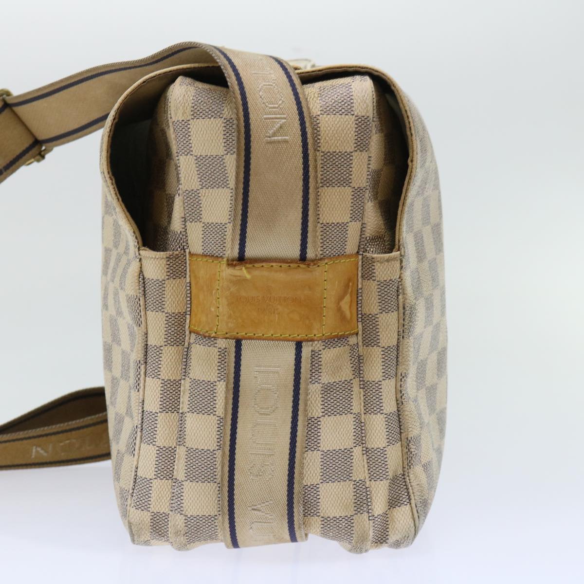 LOUIS VUITTON Damier Azur Naviglio Shoulder Bag N51189 LV Auth 50038