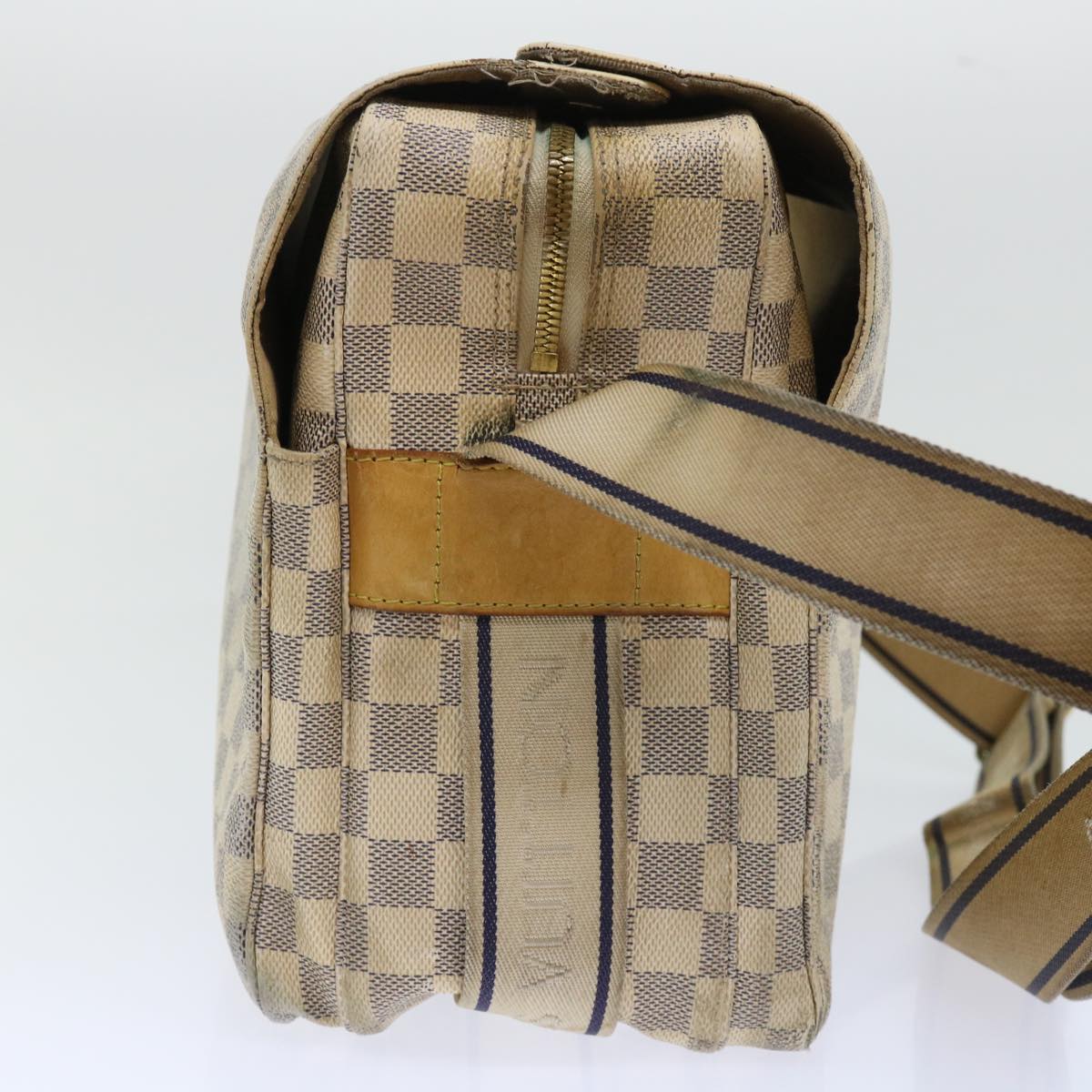 LOUIS VUITTON Damier Azur Naviglio Shoulder Bag N51189 LV Auth 50038