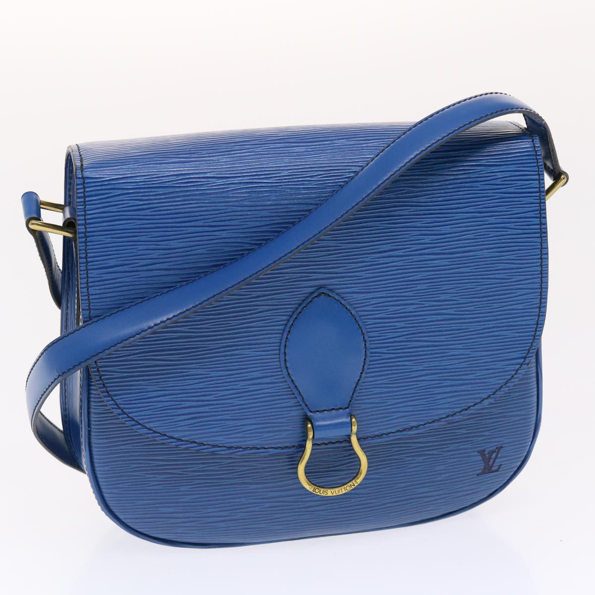 LOUIS VUITTON Epi Saint Cloud GM Shoulder Bag Blue M52195 LV Auth 50062