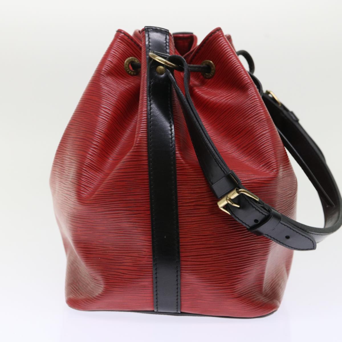 LOUIS VUITTON Epi Petit Noe Shoulder Bag Bicolor Black Red M44172 LV Auth 50067