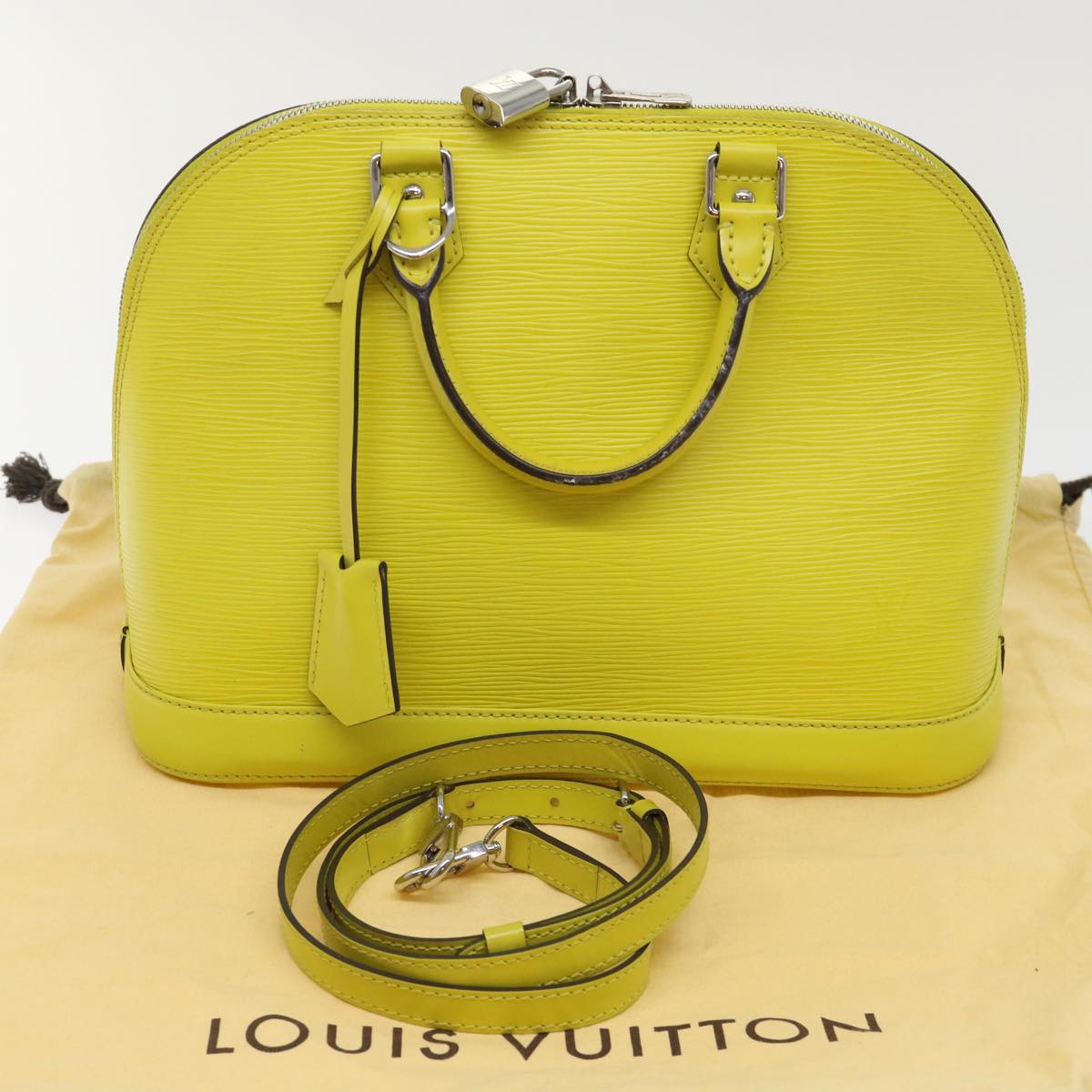 LOUIS VUITTON Epi Alma Hand Bag 2way Pistachian M40950 LV Auth 50098