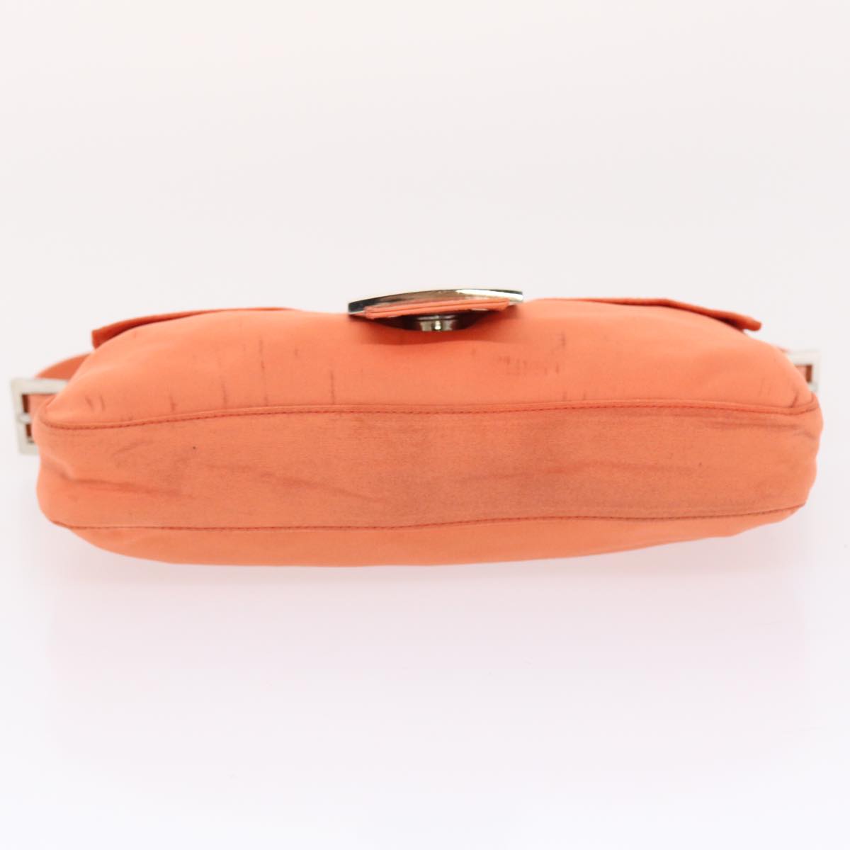 FENDI Mamma Baguette Shoulder Bag Nylon Orange Auth 50148