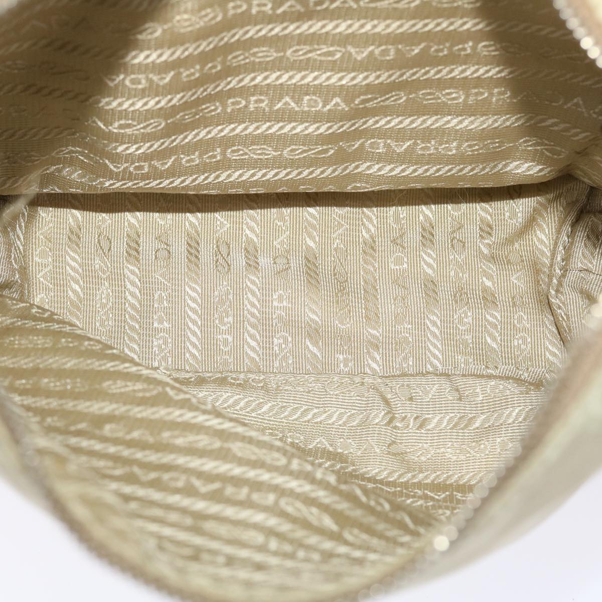 PRADA Shoulder Bag Nylon Leather Cream Auth 50154