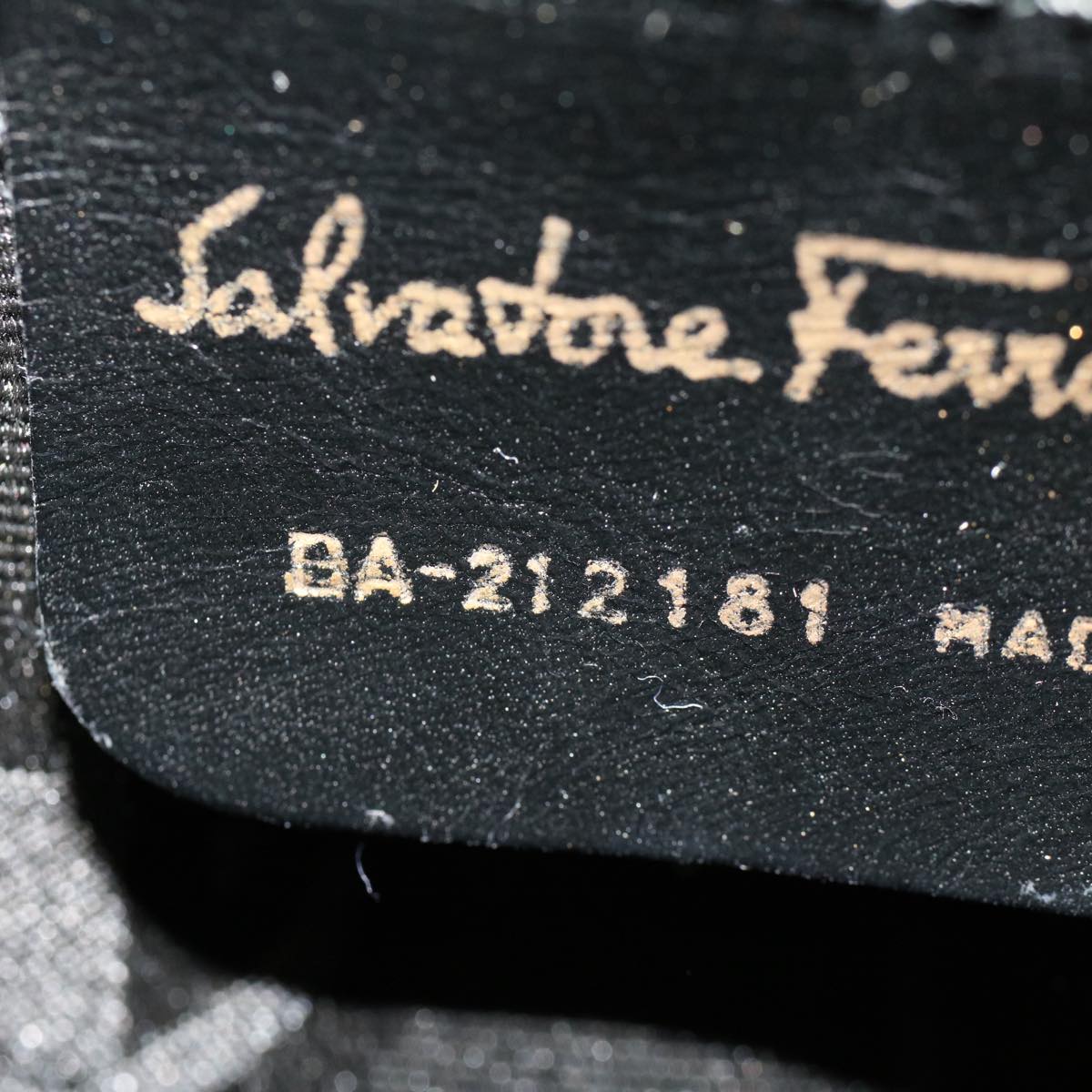 Salvatore Ferragamo Gancini Hand Bag Leather 2way Navy Auth 50188