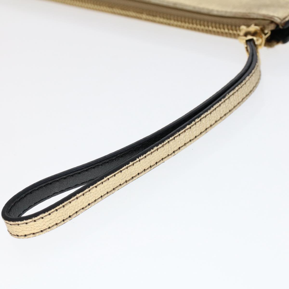 Salvatore Ferragamo Clutch Bag Leather Gold Auth 50189