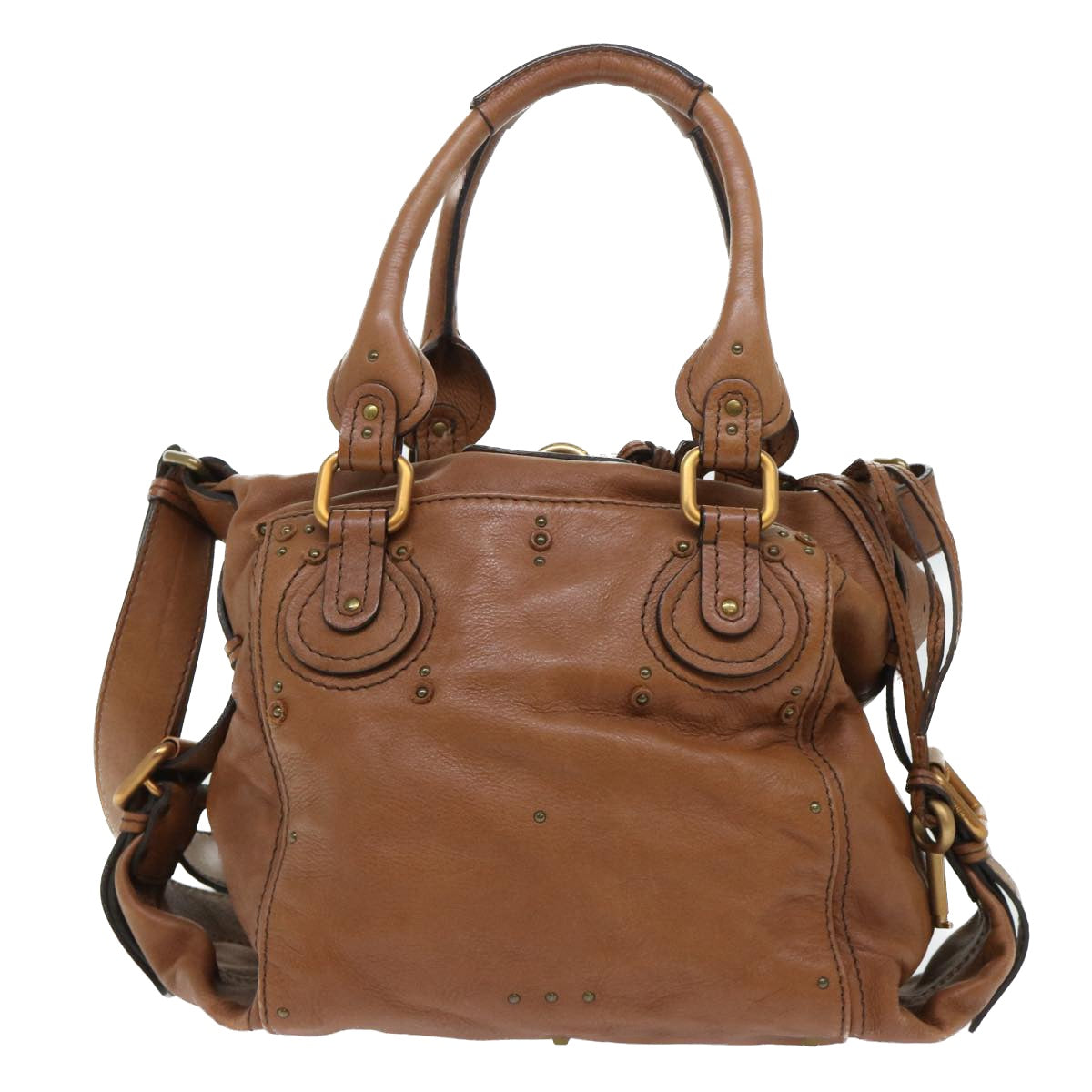 Chloe Paddington Shoulder Bag Leather Brown 04-06-53 Auth 50196 - 0