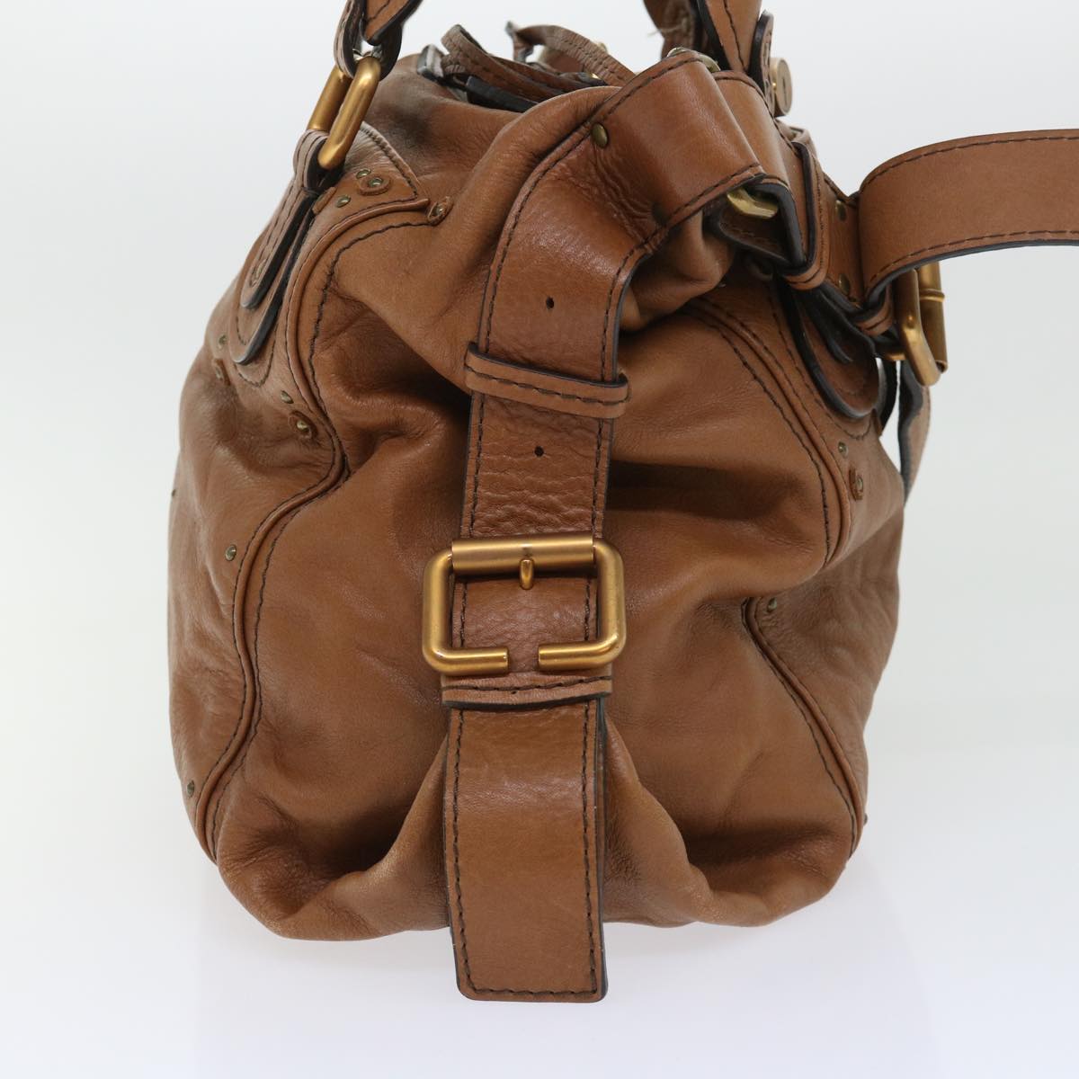 Chloe Paddington Shoulder Bag Leather Brown 04-06-53 Auth 50196