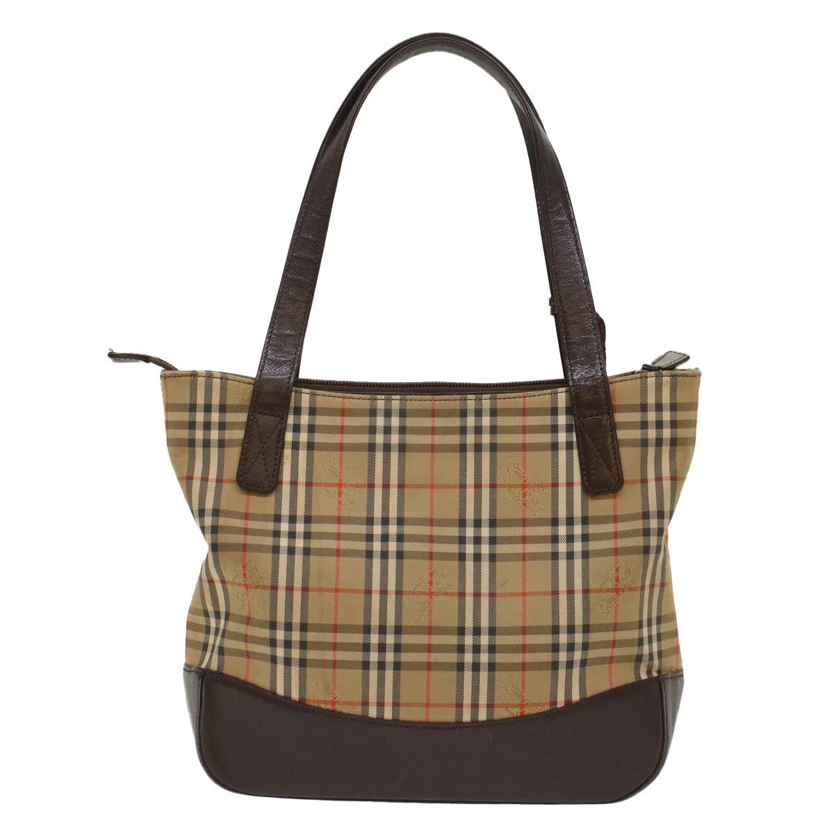 BURBERRY Nova Check Hand Bag Nylon Beige Auth 50201