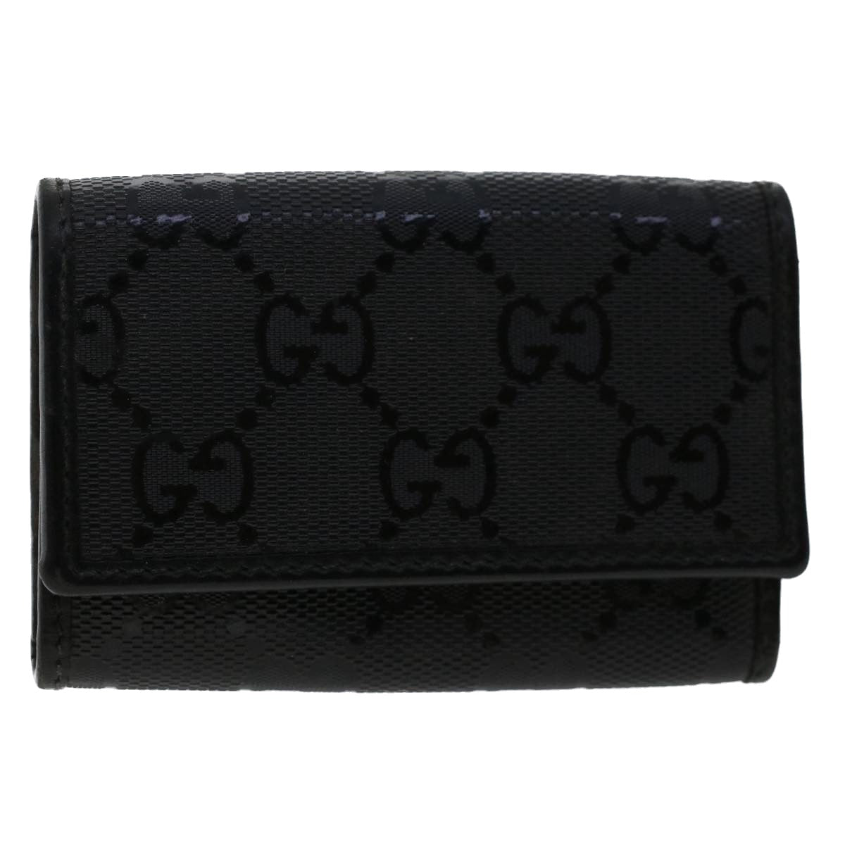 GUCCI GG Canvas Key Case Black 138093 Auth 50222