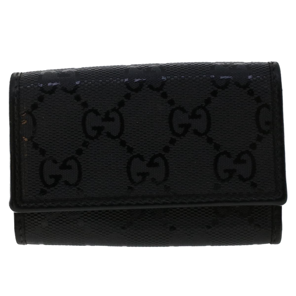 GUCCI GG Canvas Key Case Black 138093 Auth 50222