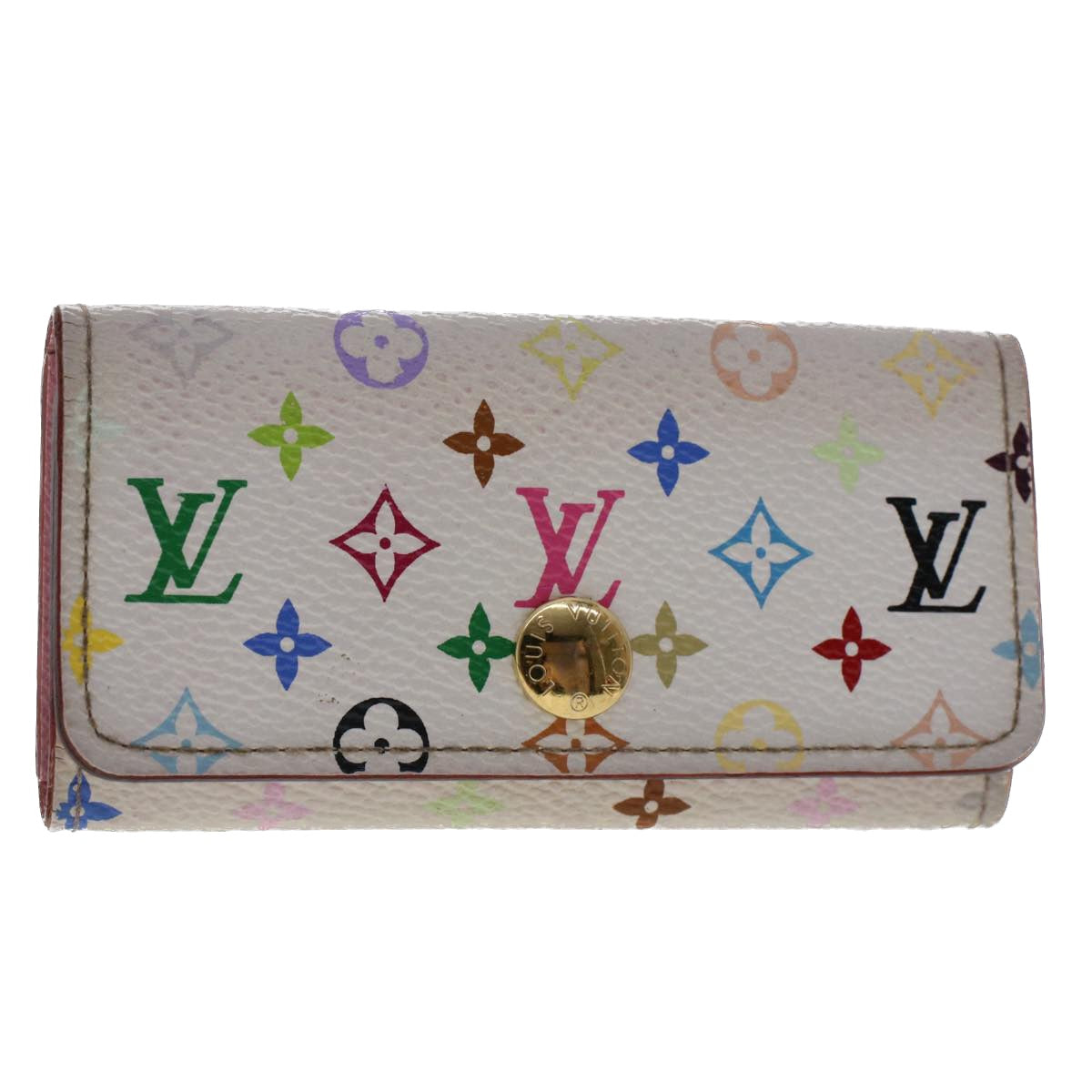 LOUIS VUITTON Monogram Multicolor Multi Cles 4 Key Case White M60043 Auth 50248