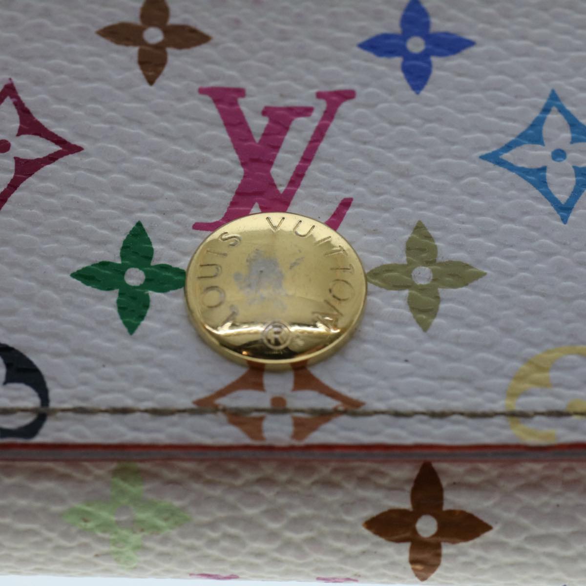 LOUIS VUITTON Monogram Multicolor Multi Cles 4 Key Case White M60043 Auth 50248