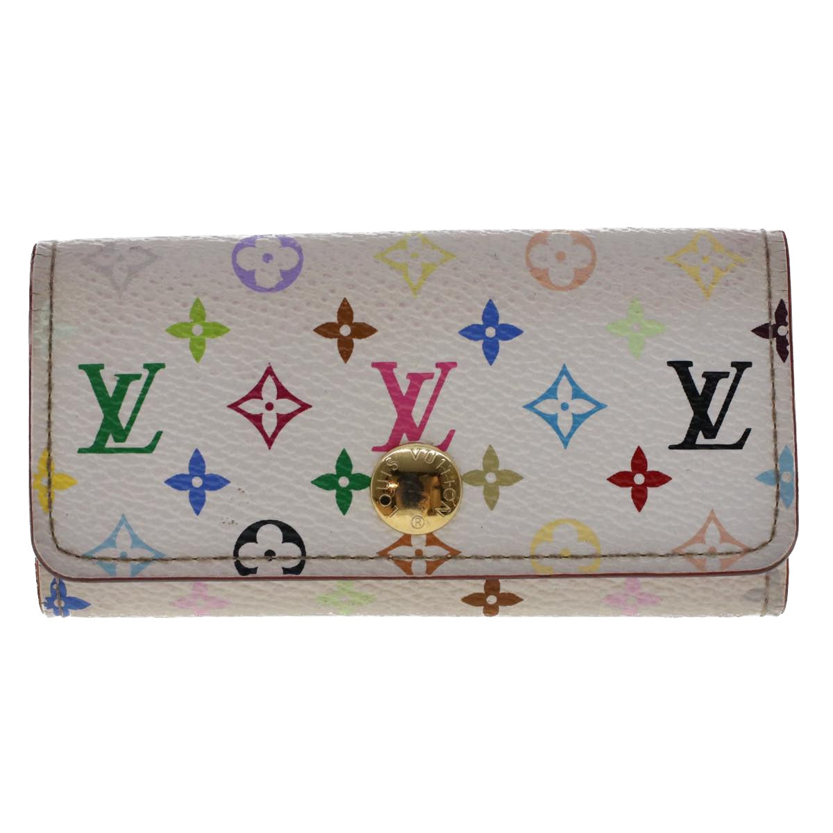 LOUIS VUITTON Monogram Multicolor Multi Cles 4 Key Case White M60043 Auth 50248