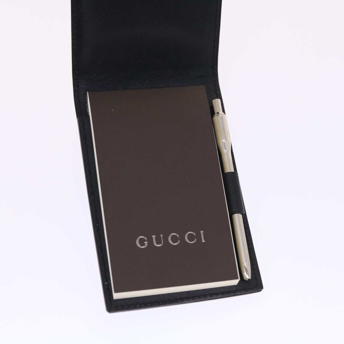 GUCCI Planner Leather Black Auth 50288