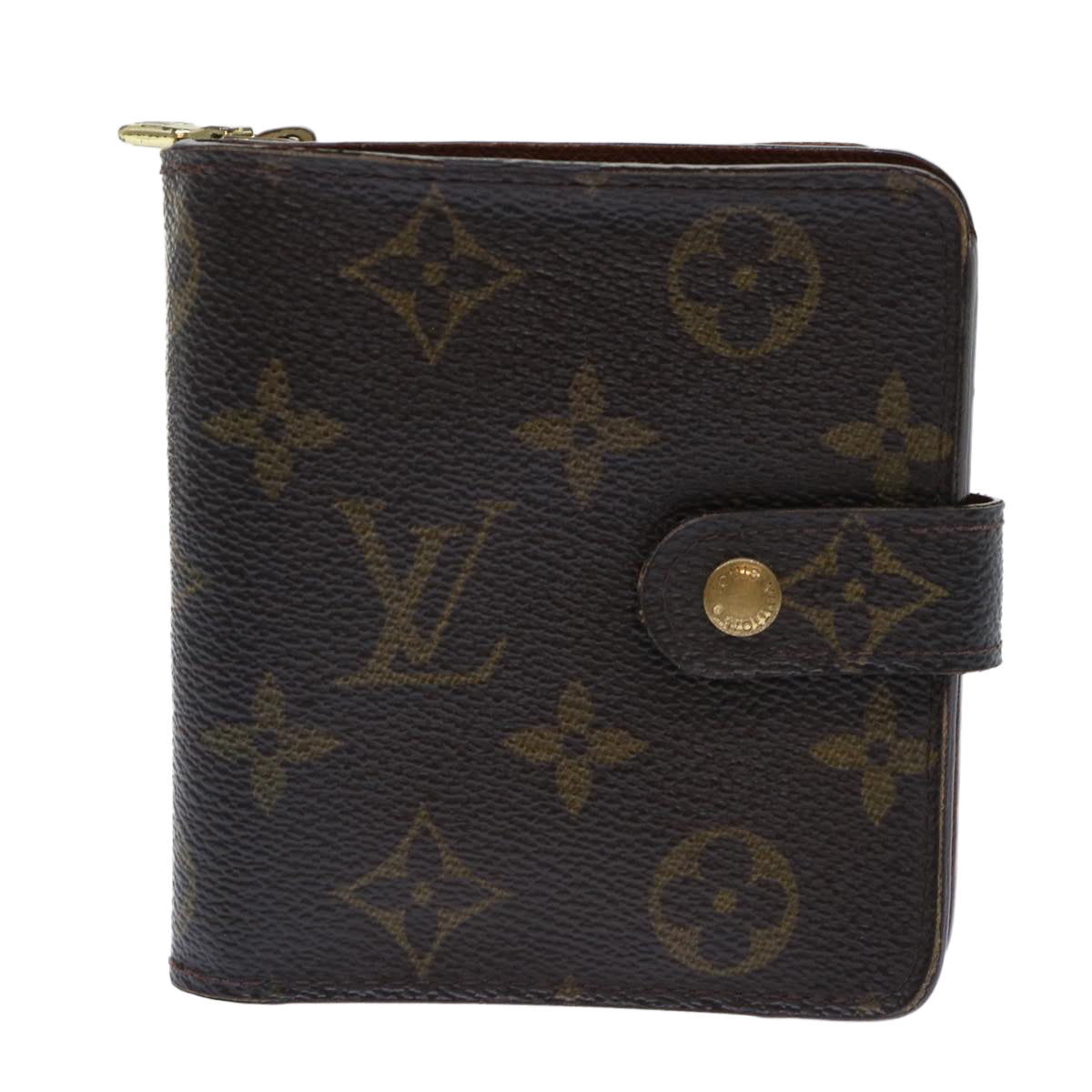 LOUIS VUITTON Monogram Compact Zip Wallet M61667 LV Auth 50313