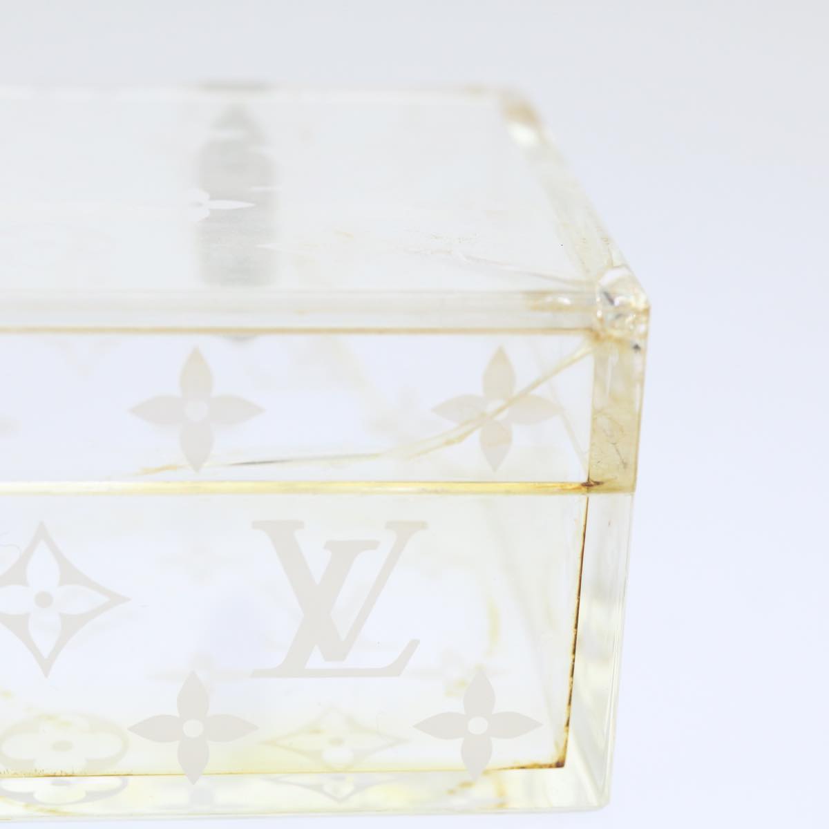 LOUIS VUITTON Monogram Aroma Candle Case Plastic VIP Limited Clear LV Auth 50320