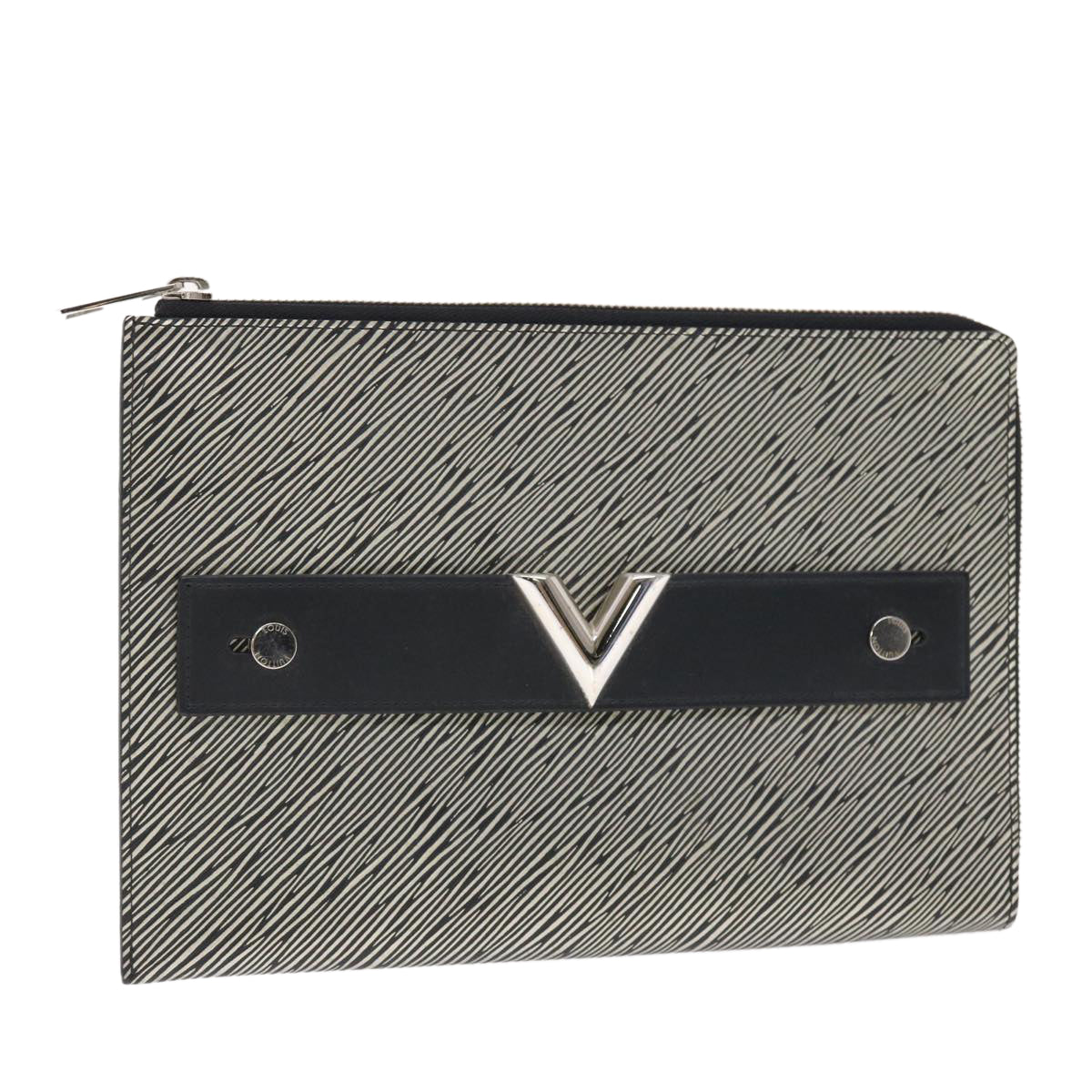 LOUIS VUITTON Epi Platine Pochette Platt Pouch Silver M62092 LV Auth 50321A