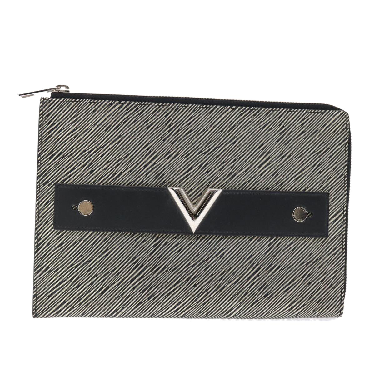 LOUIS VUITTON Epi Platine Pochette Platt Pouch Silver M62092 LV Auth 50321A