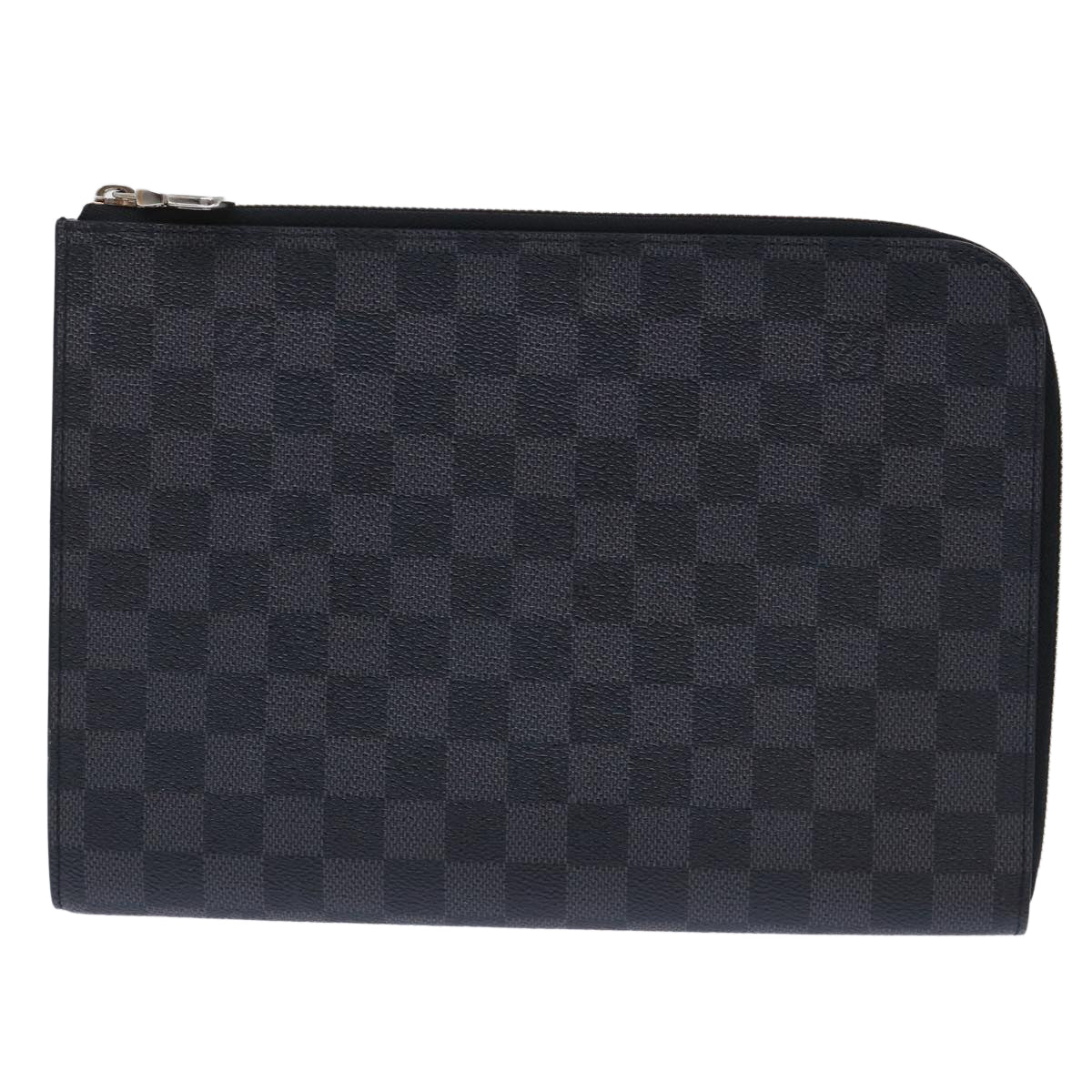 LOUIS VUITTON Damier Graphite Pochette Jules PM Clutch Bag N60113 LV Auth 50323