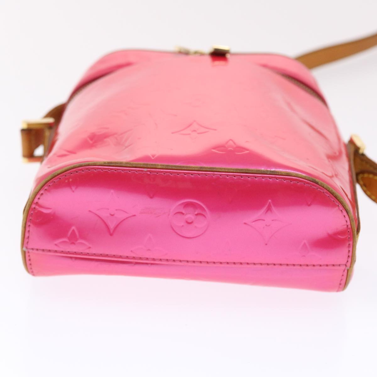 LOUIS VUITTON Monogram Vernis Sullivan Vertical Bag Pink M91259 LV Auth 50376