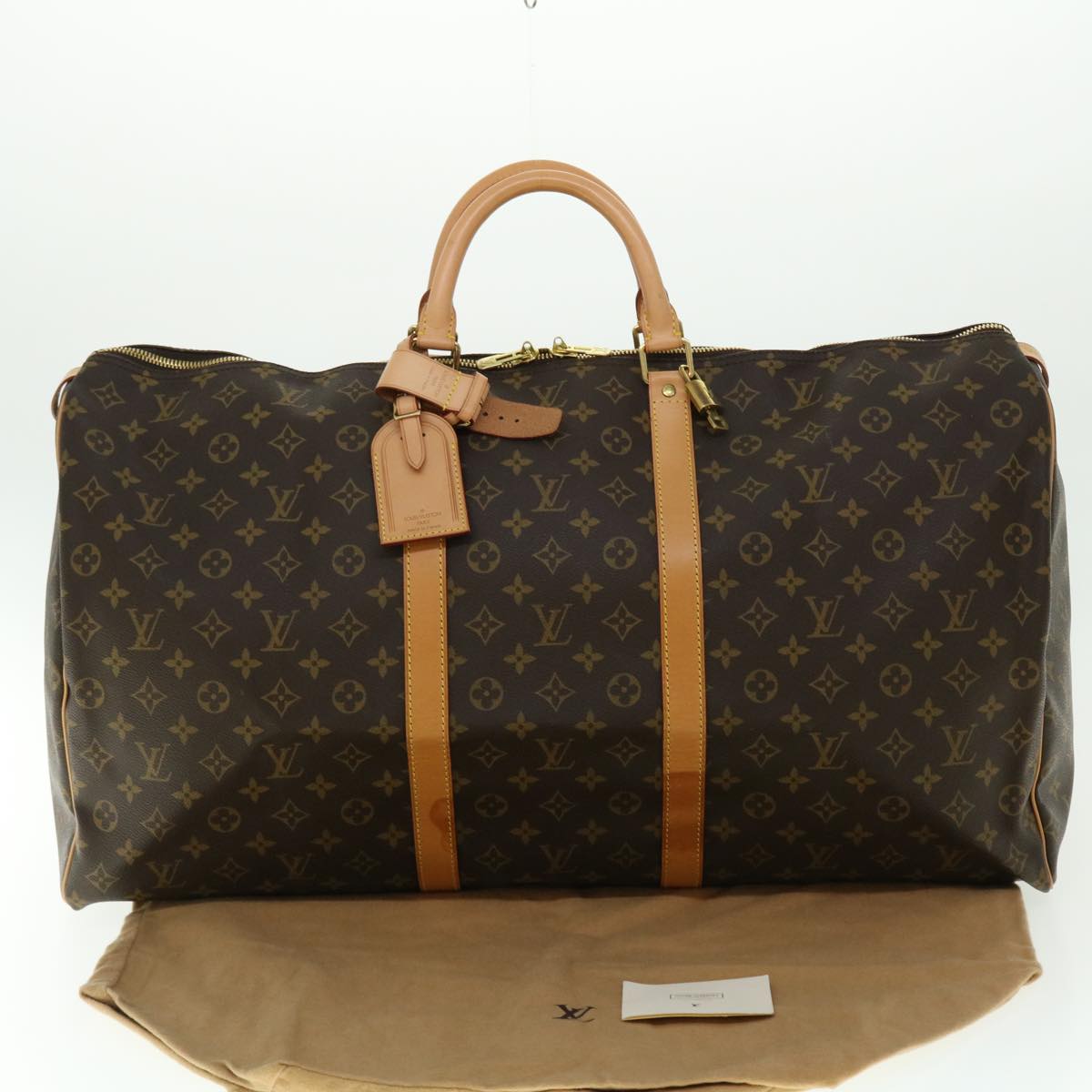 LOUIS VUITTON Monogram Keepall 60 Boston Bag M41422 LV Auth 50384