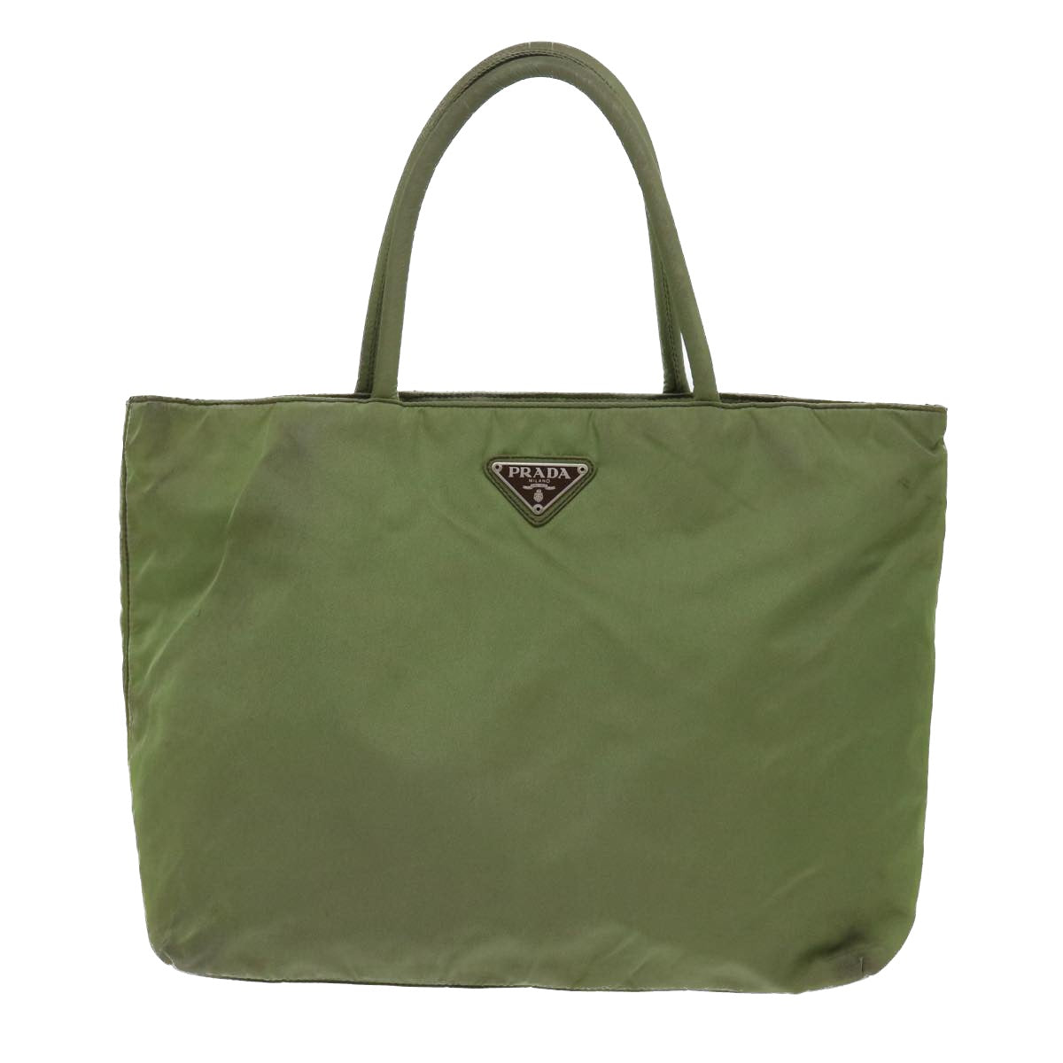 PRADA Hand Bag Nylon Green Auth 50389