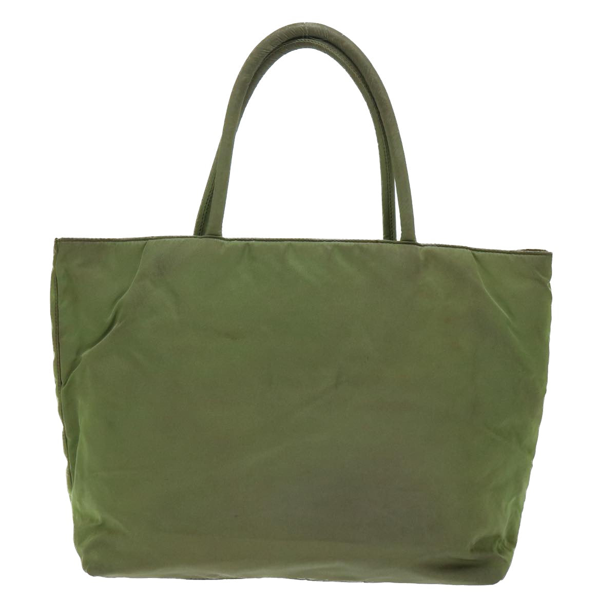 PRADA Hand Bag Nylon Green Auth 50389