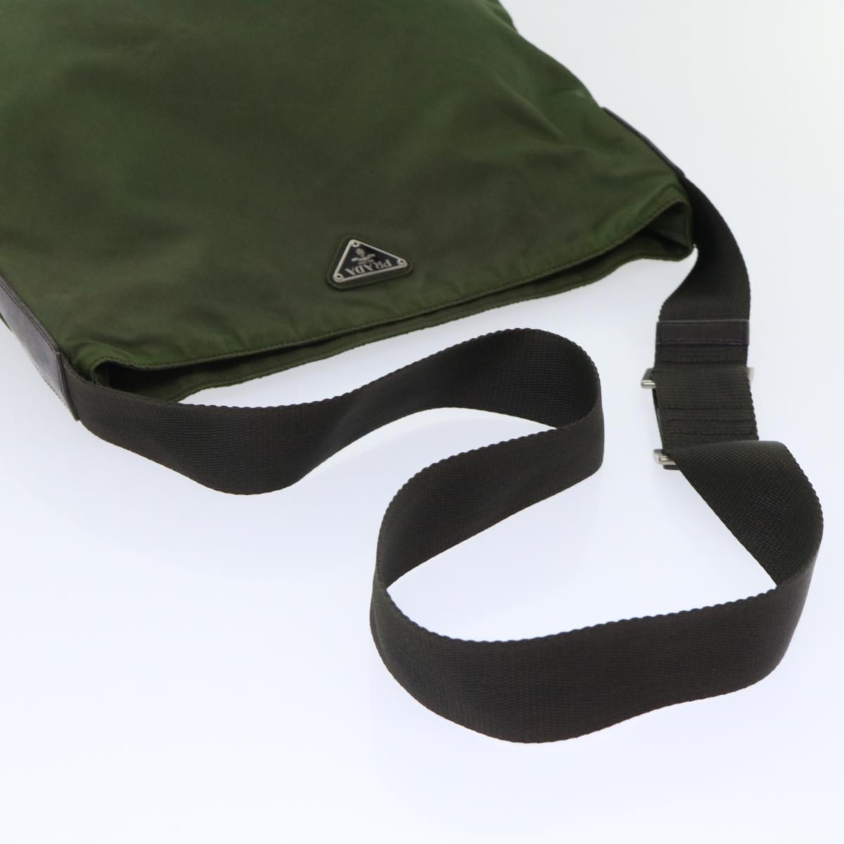 PRADA Shoulder Bag Nylon Khaki Auth 50394