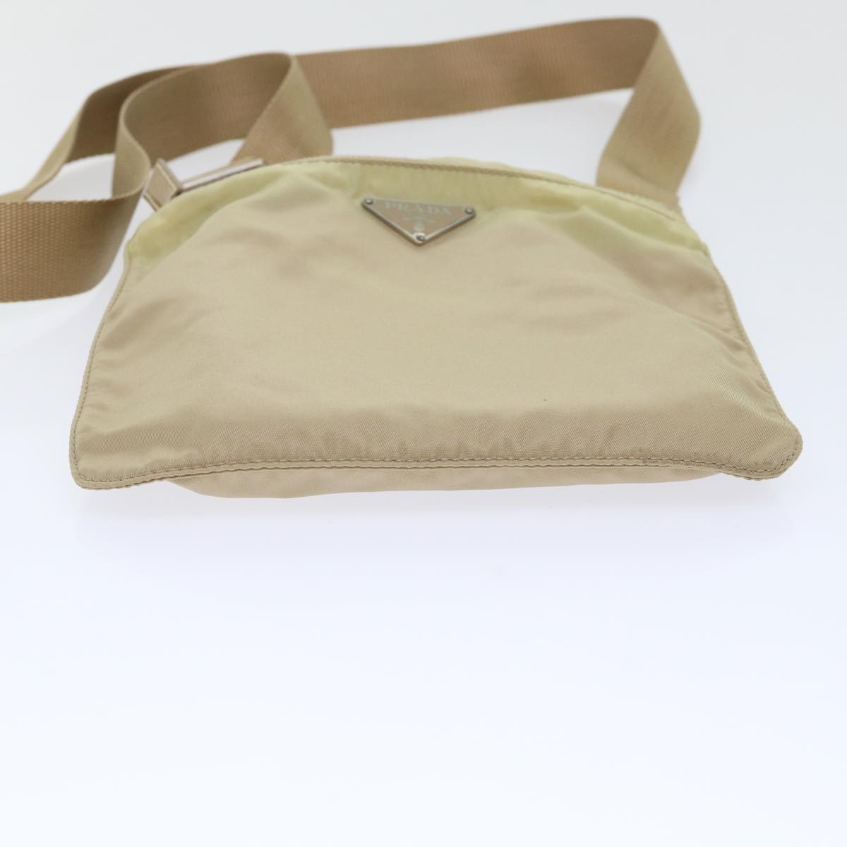 PRADA Shoulder Bag Nylon Beige Auth 50397