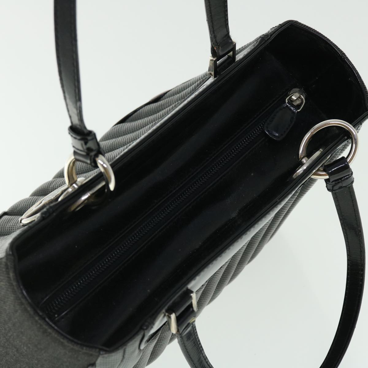 Christian Dior Hand Bag Leather Black Auth 50439