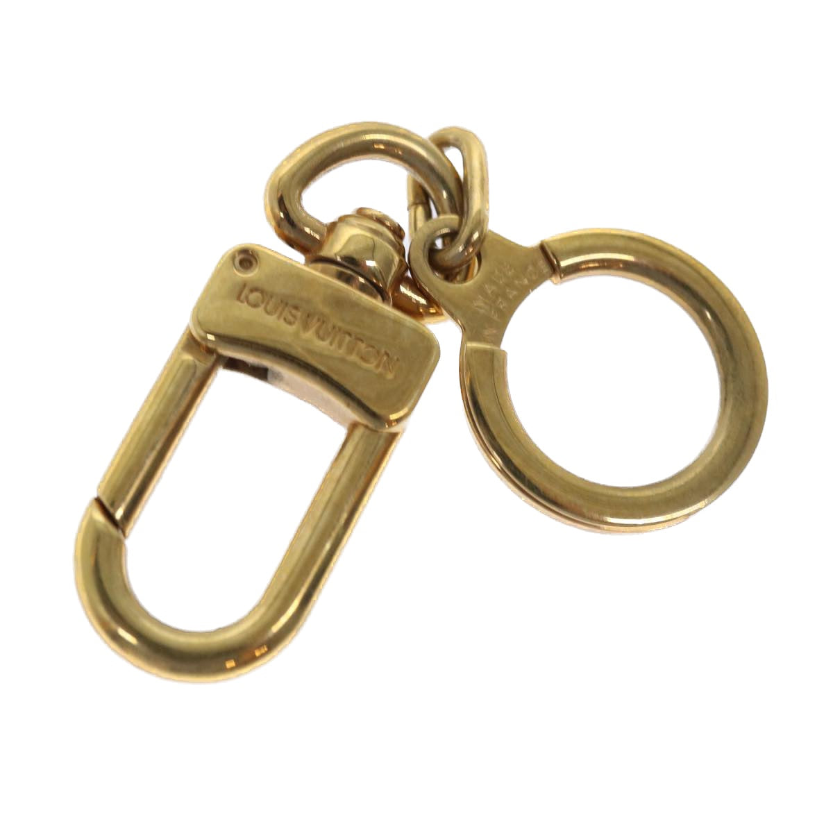 LOUIS VUITTON Anneau Cles Key Holder Metal Gold Tone LV Auth 50445