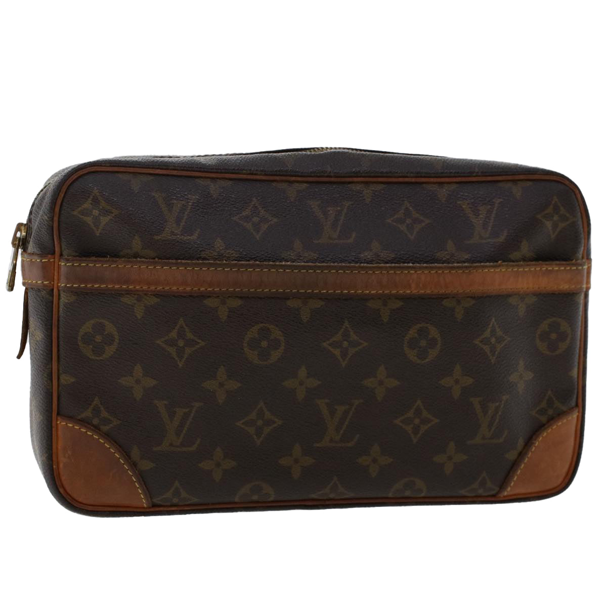 LOUIS VUITTON Monogram Compiegne 28 Clutch Bag M51845 LV Auth 50452