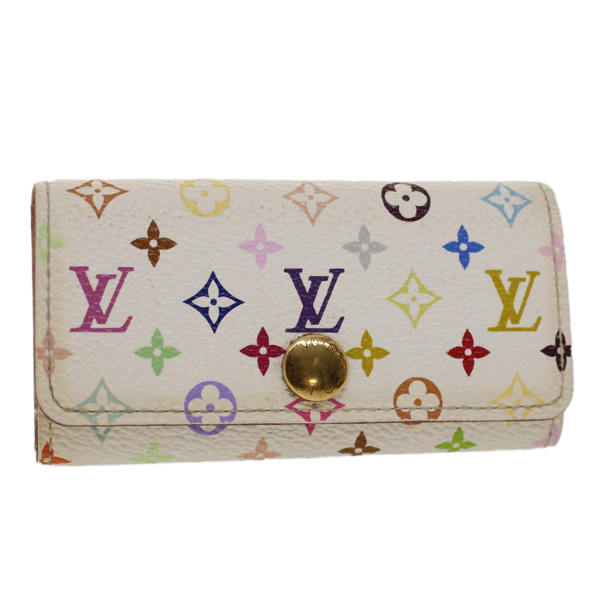 LOUIS VUITTON Monogram Multicolor Multi Cles 4 Key Case White M60043 Auth 50466