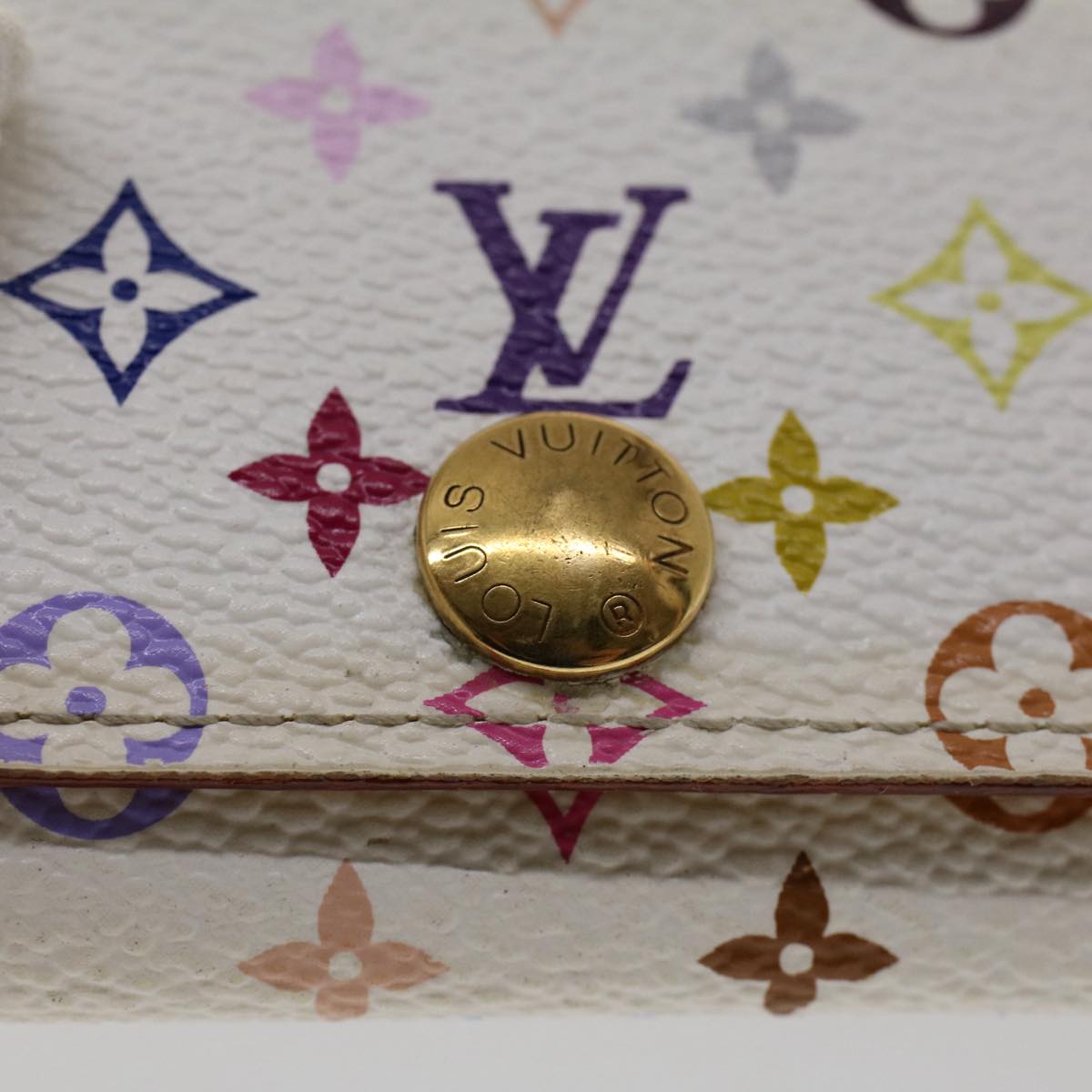 LOUIS VUITTON Monogram Multicolor Multi Cles 4 Key Case White M60043 Auth 50466