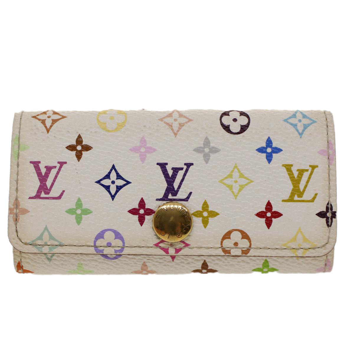 LOUIS VUITTON Monogram Multicolor Multi Cles 4 Key Case White M60043 Auth 50466